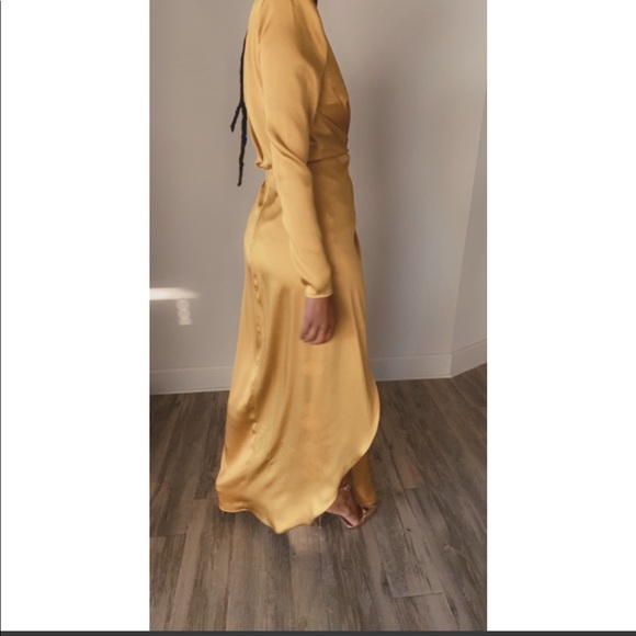 Splits Side Plunge Maxi in Satin - Picture 2 of 4